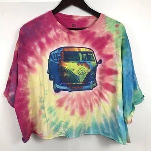 VM Bus Tie Dye crop top festival plus size hippy